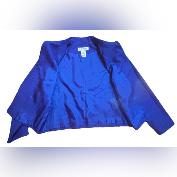 Appleseeds Jacket Womens 100% Virgin Wool Coat Blazer Blue Button Up Size 10P - Picture 3 of 5